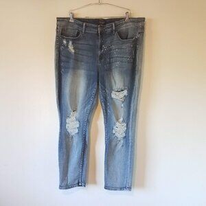 Judy Blue Jeans Women's 22W Boyfriend Fit Distressed Splatter Denim JB82169LT-PL